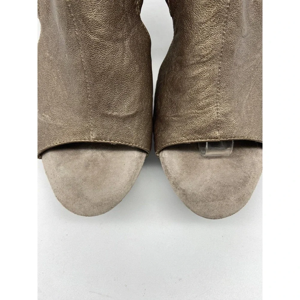 Calleen Cordero Sandals‎ Womens Sz 8 Brown Metallic Leather Sling Back Wedges